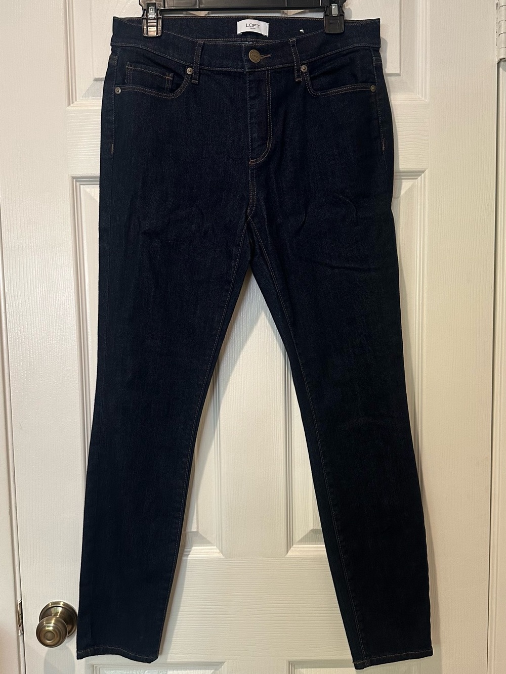LOFT Women's Dark Indigo Skinny Jeans